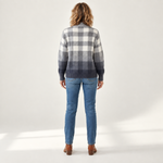 Agnes - Grijs ombré-vest met knopen - back