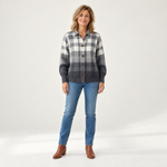 Agnes - Grijs ombré-vest met knopen - front