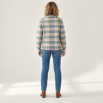 Margot - Pastelkleurig gebreid vest met knopen - back view