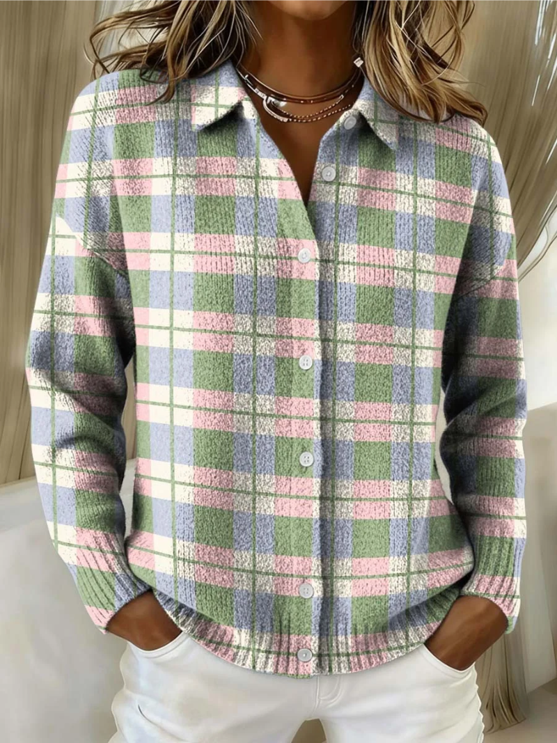 Margot - Pastelkleurig gebreid vest met knopen - original product image