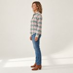 Margot - Pastelkleurig gebreid vest met knopen - side view