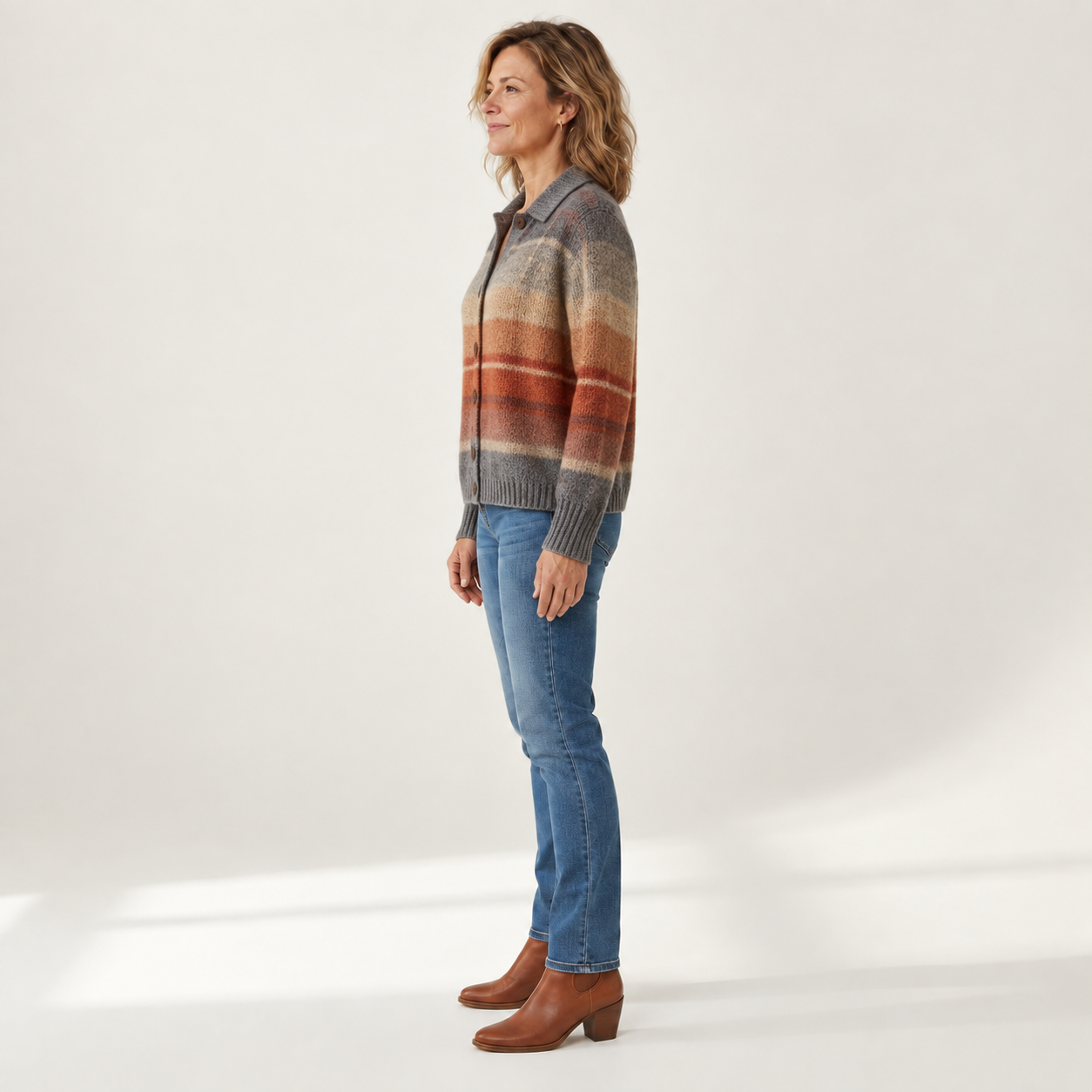 Edith - Ombré-gebreid vest voor de herfst - side view