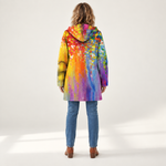 Katharina - Mantel met abstracte kunstelementen - back view