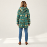 Julia - Mantel met artistiek bloemenpatroon - back view