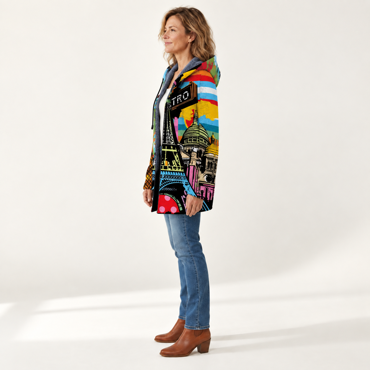 Charlotte - Trui met urban print - side view