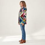 Theresa - Jas met artistiek geometrisch patroon - side view