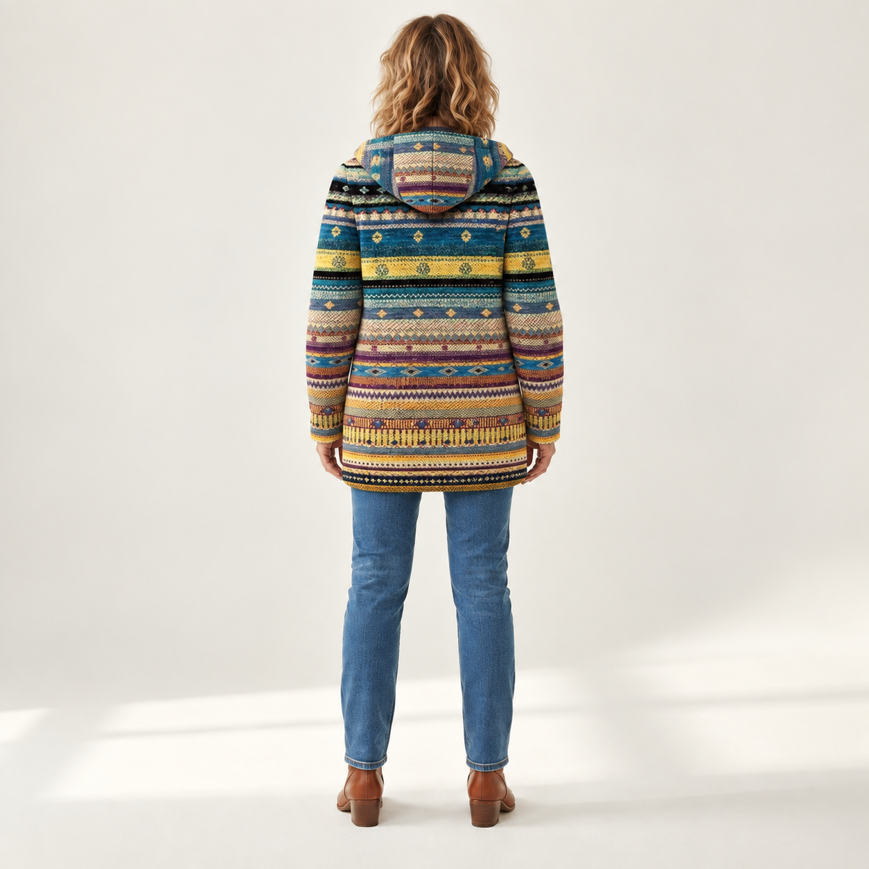 Helena - Jack met franjes en tribalpatroon - back view