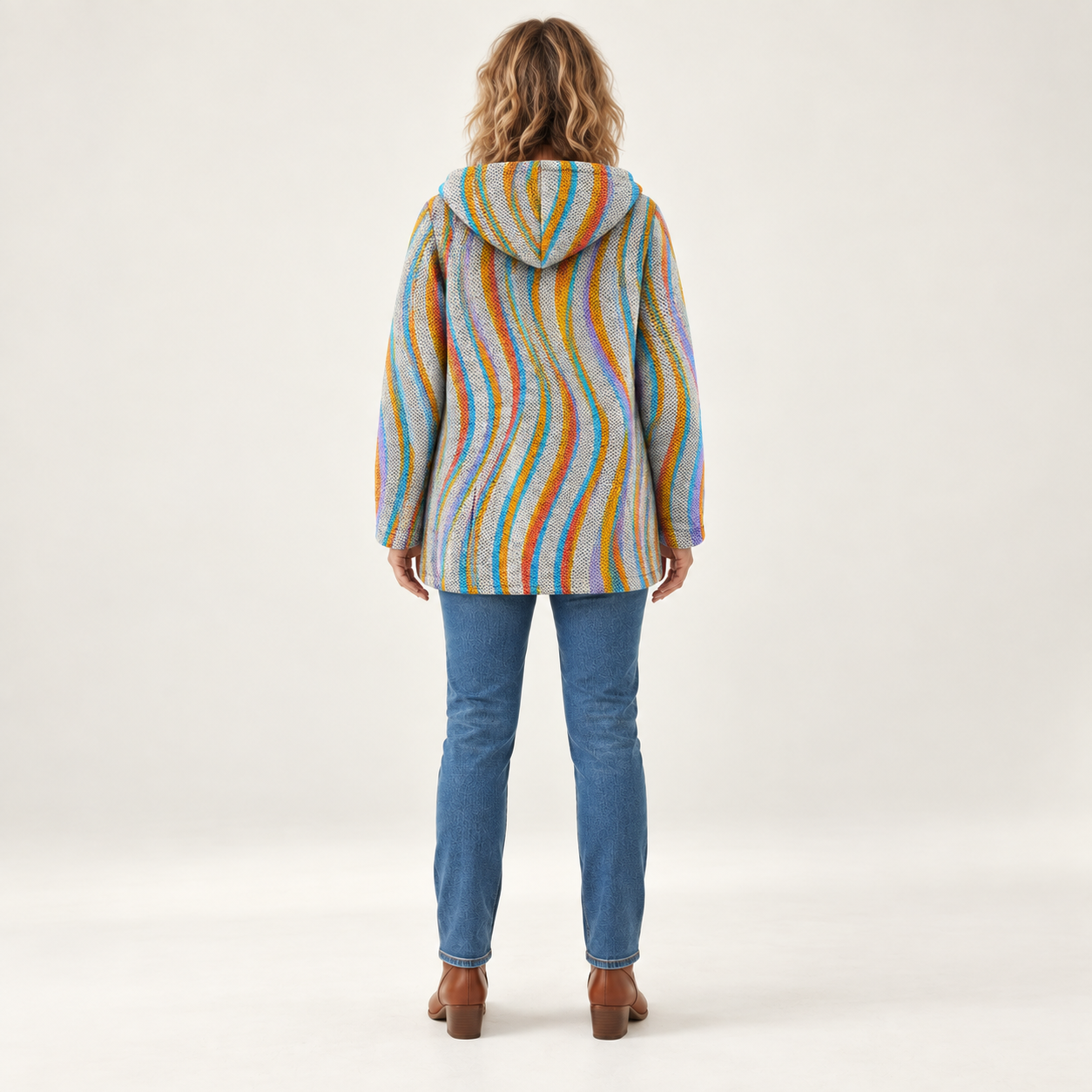 Frieda - Jas met golvenstrepen - back view