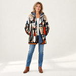 Laura - Jack met abstract kattenpatroon - front view