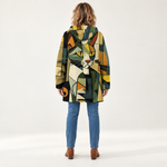 Leonie - Jas met geometrisch kattenpatroon - back view