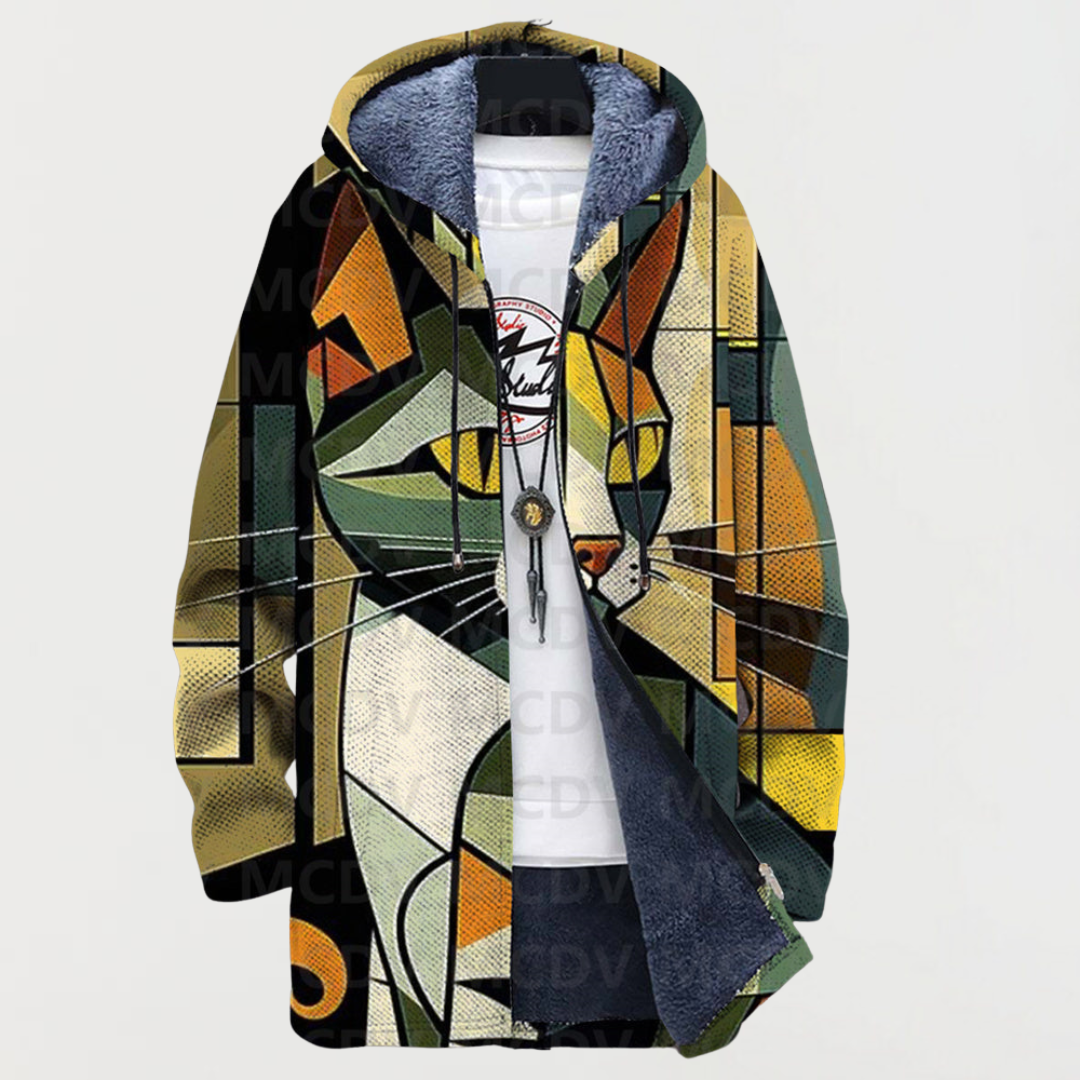 Leonie - Jas met geometrisch kattenpatroon - original product image