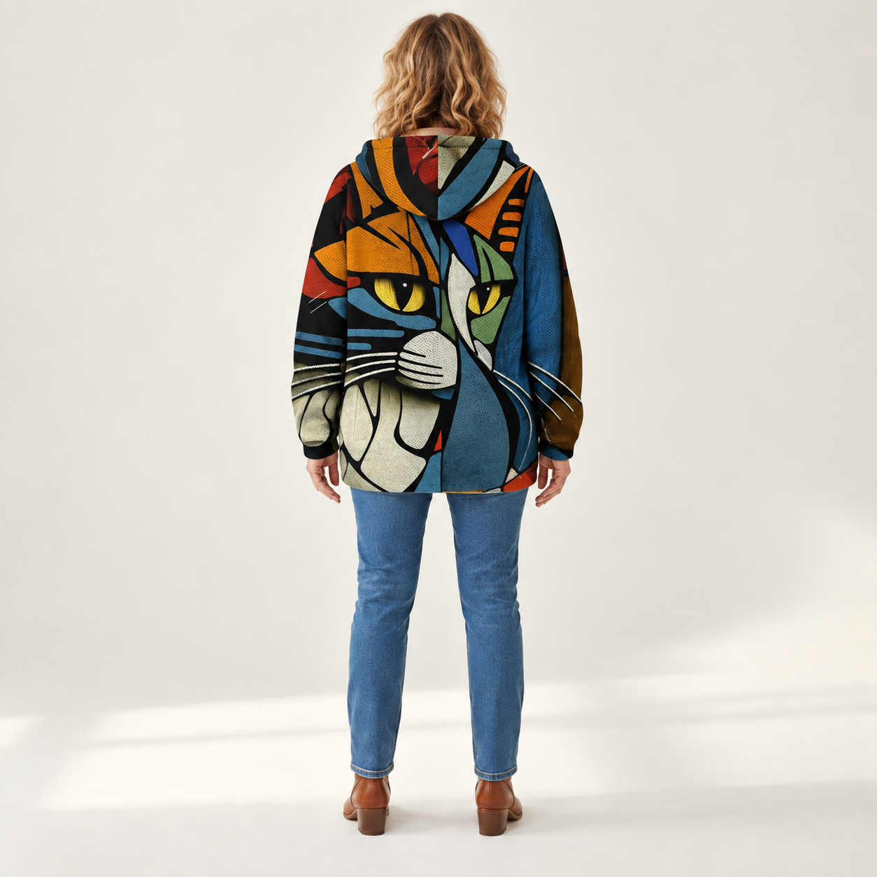 Sophie - Jack met abstract kattenmotief - back view