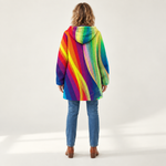 Emilia - Jas met regenboogstrepen - back view