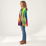 Emilia - Jas met regenboogstrepen - side view