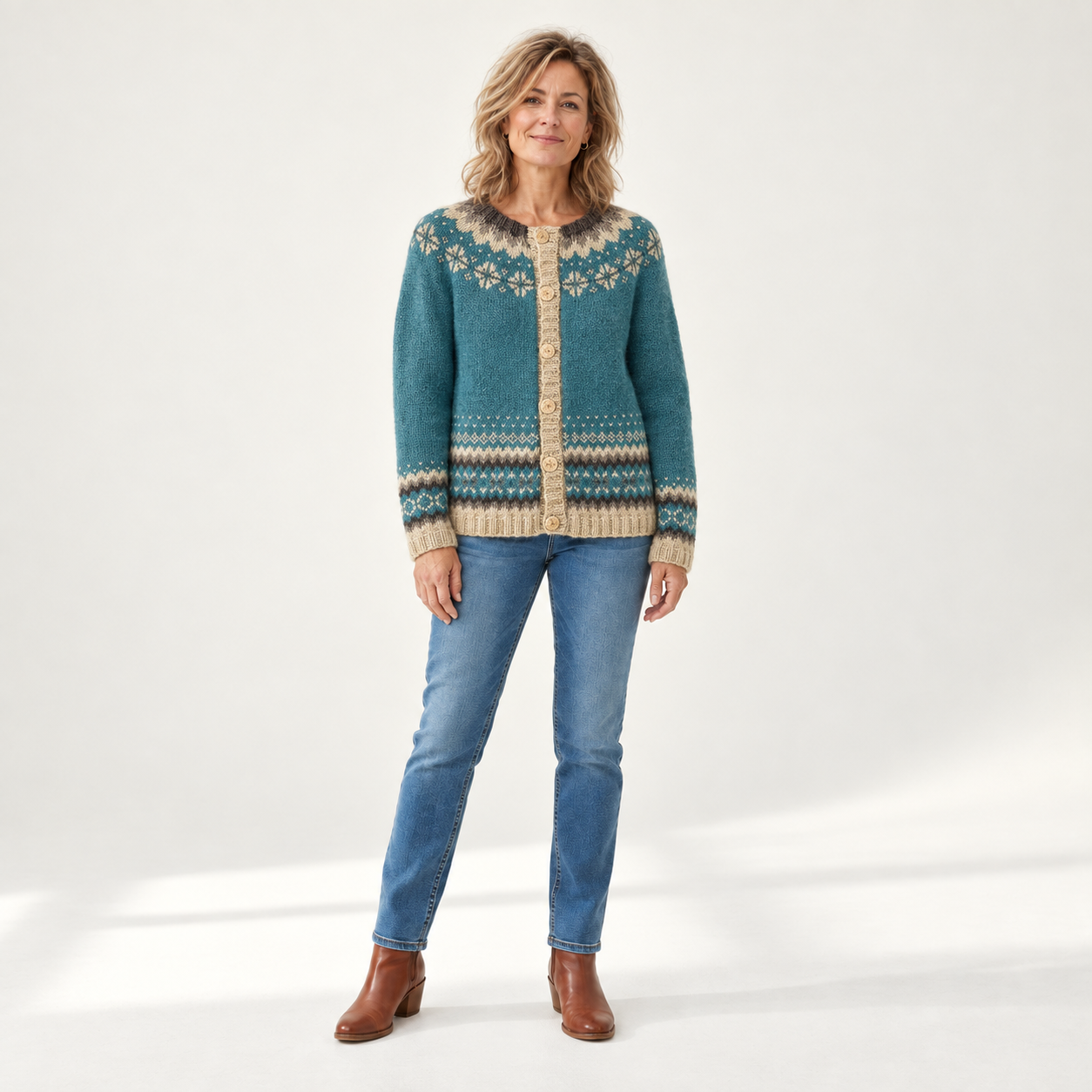 Cassandra - Vintage gebreid vest - front view