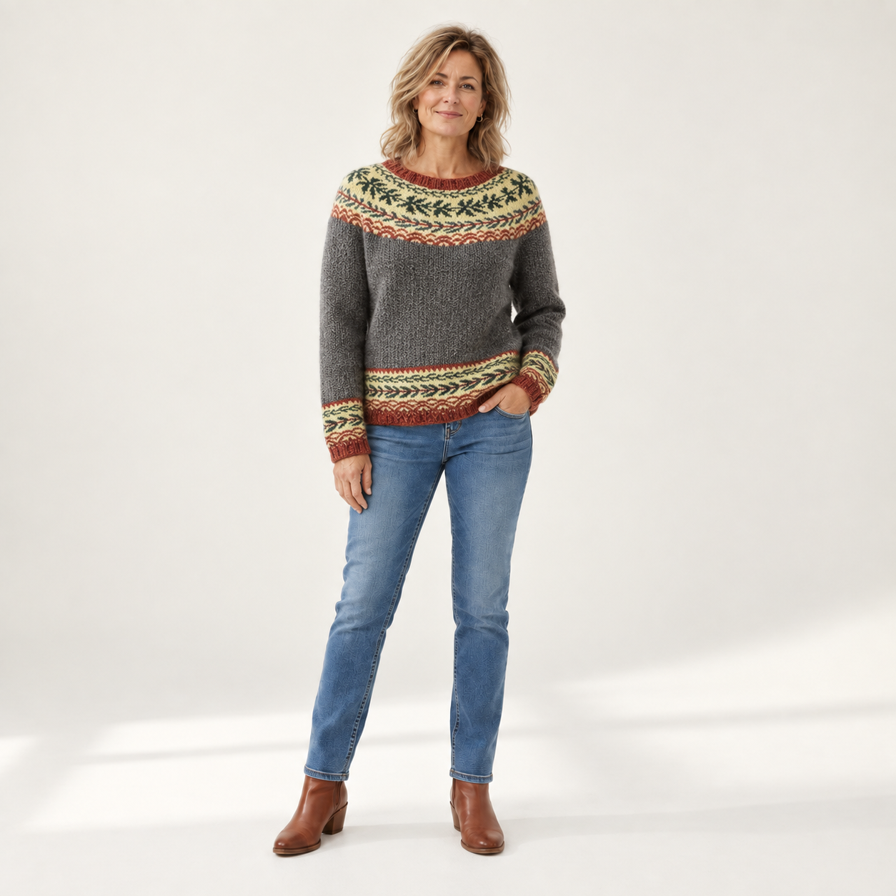Frances - Vintage gebreide trui - front view