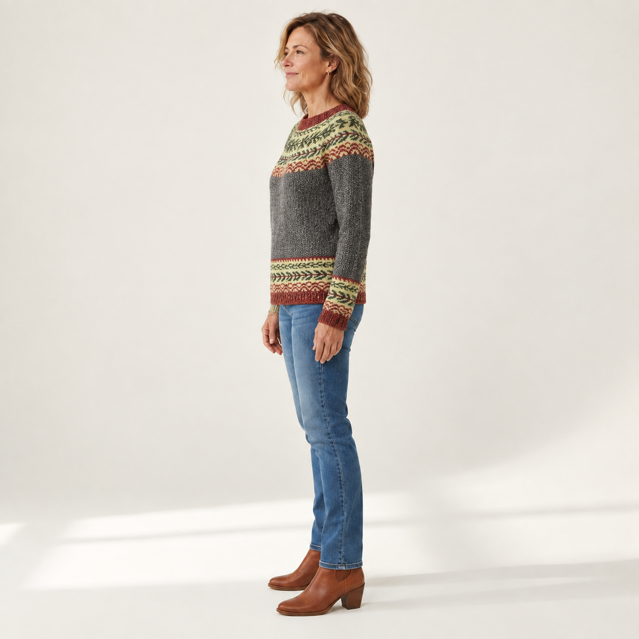 Frances - Vintage gebreide trui - side view