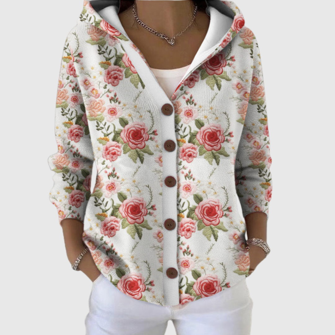 Magdalena - Comfortabele gebreide cardigan met capuchon - original product image