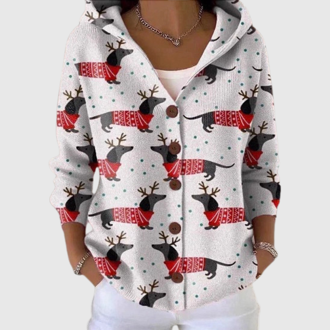 Katharina - Comfortabele gebreide cardigan met capuchon - original product image