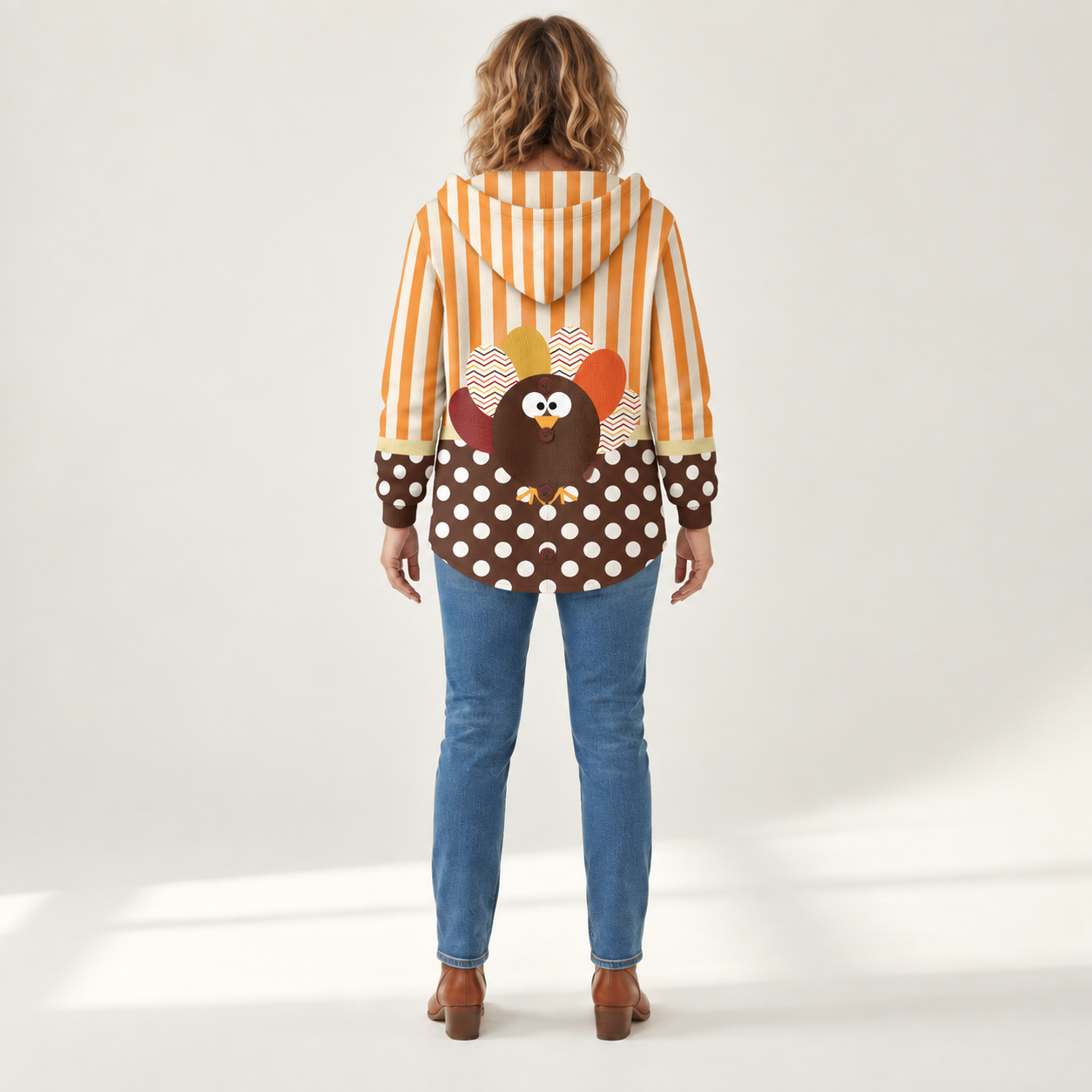 Elisabeth - Comfortabele gebreide cardigan met capuchon - back view