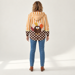 Elisabeth - Comfortabele gebreide cardigan met capuchon - back view