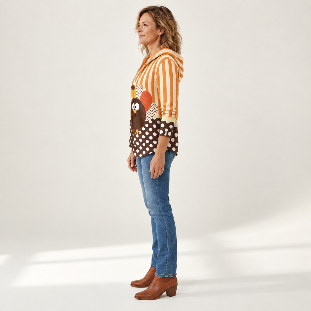 Elisabeth - Comfortabele gebreide cardigan met capuchon - side view