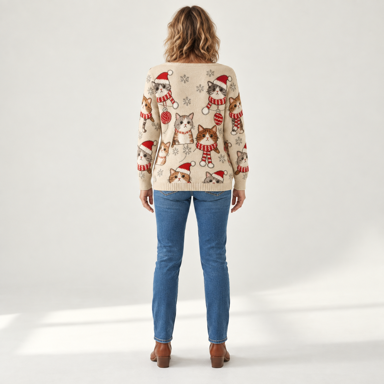 Charlotte - Comfortabele gebreide cardigan met knopen - back view