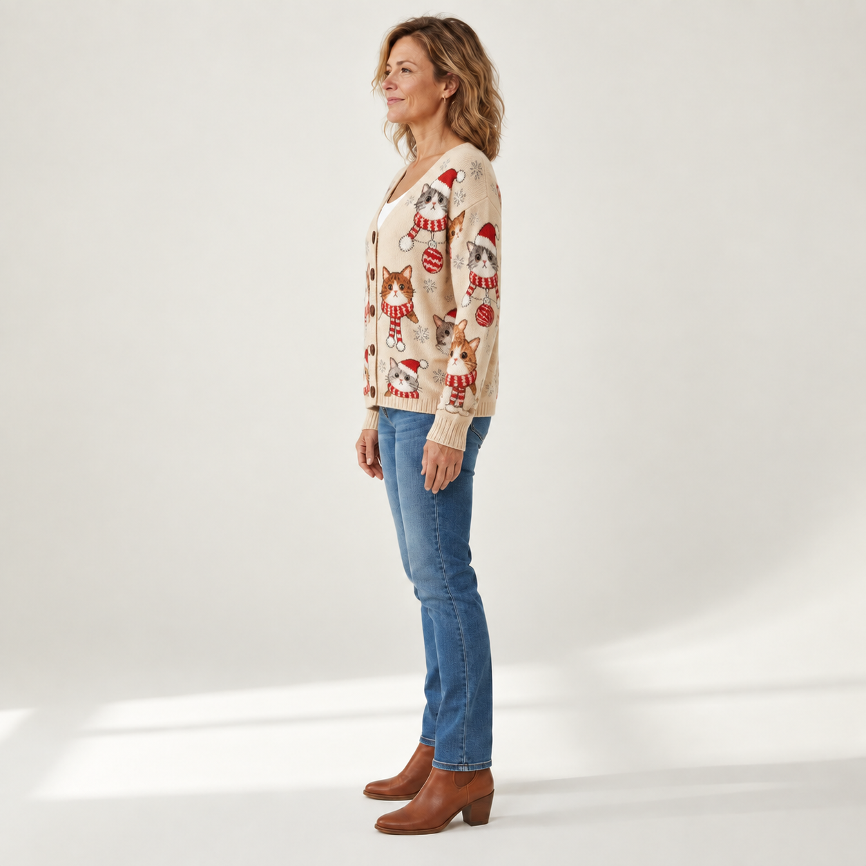 Charlotte - Comfortabele gebreide cardigan met knopen - side view