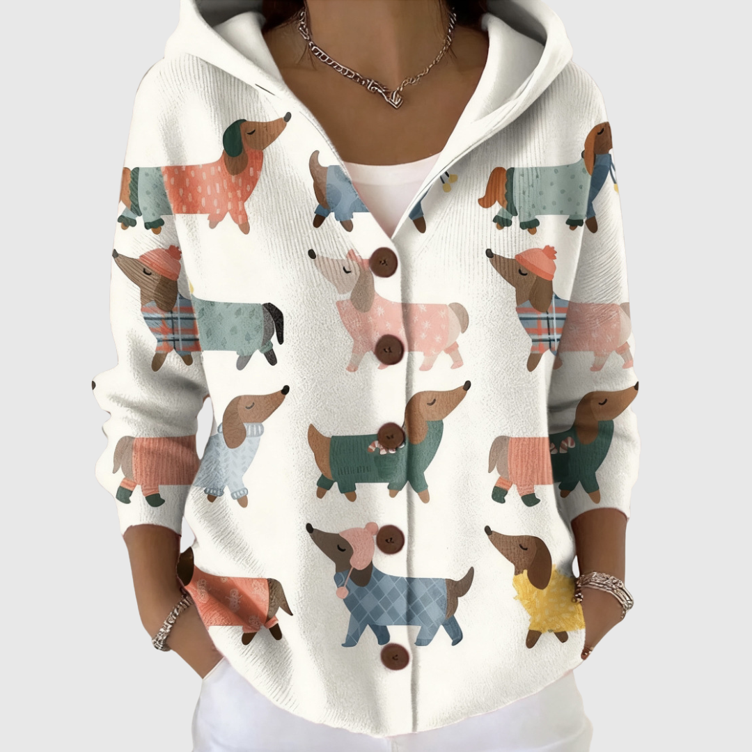 Lotte - Comfortabele gebreide cardigan met capuchon - original product image