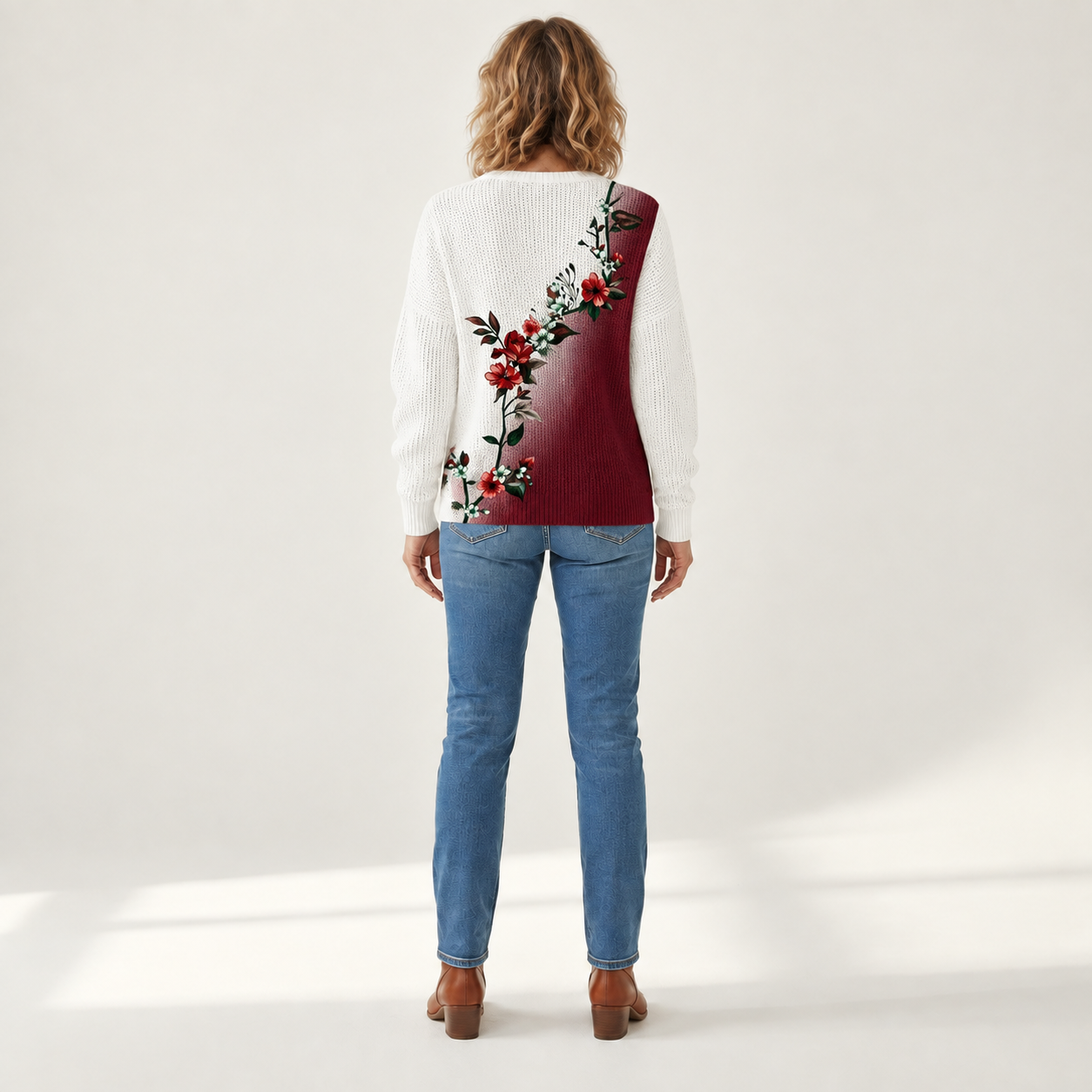 Ida - Comfortabele gebreide cardigan met knopen - back view