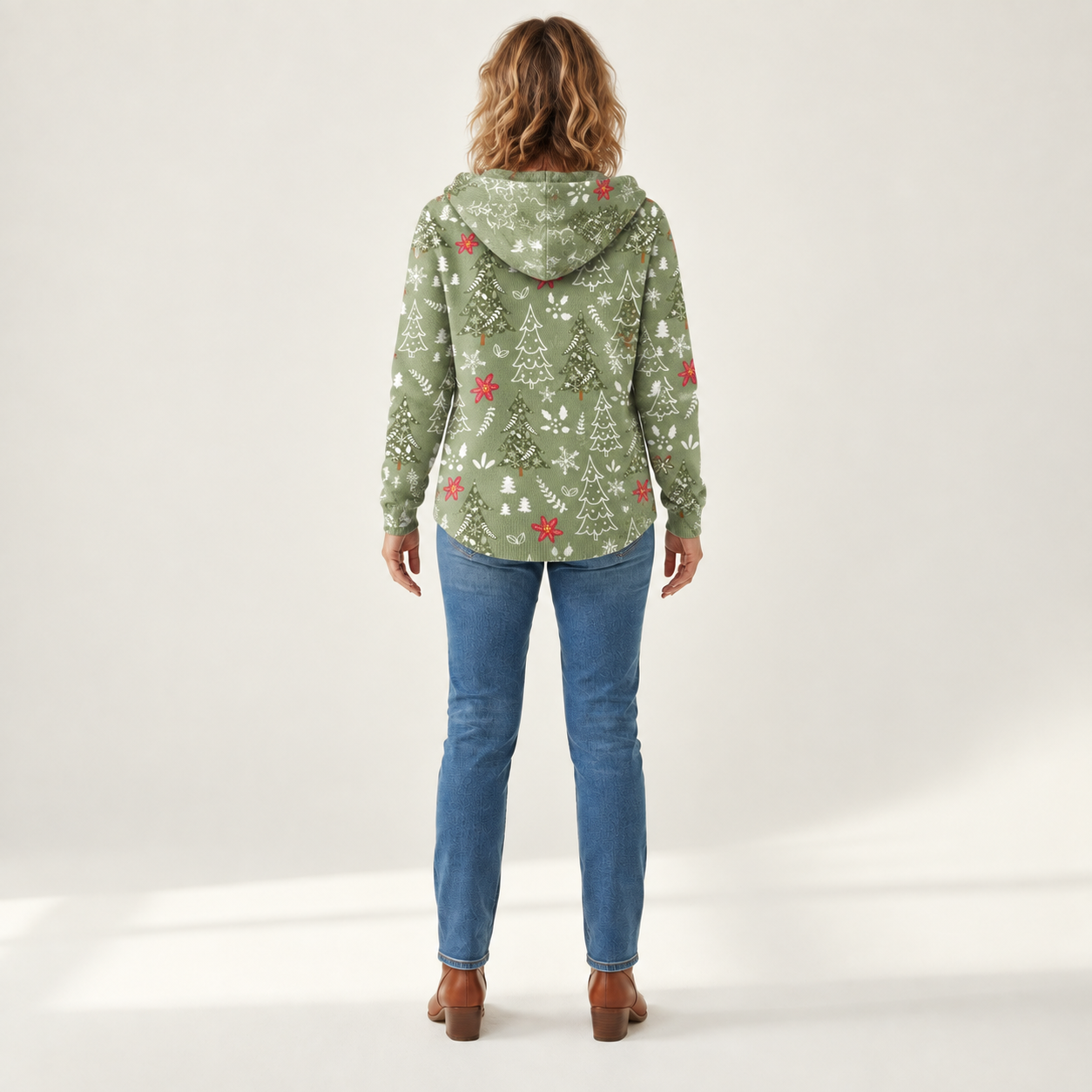 Martha - Comfortabele gebreide cardigan met capuchon - back view