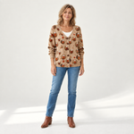 Greta - Comfortabele gebreide cardigan met knopen - front view