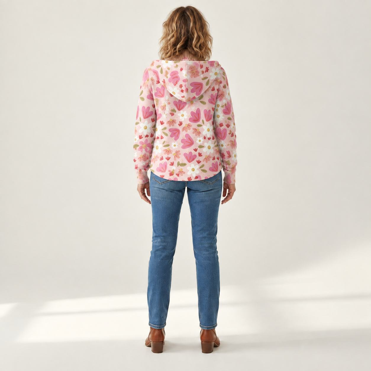 Marlene - Comfortabele gebreide cardigan met capuchon - back view