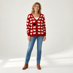 Elisabeth - Comfortabele gebreide cardigan met knopen - front view