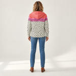 Theresa - Comfortabele gebreide cardigan met capuchon - back view