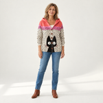 Theresa - Comfortabele gebreide cardigan met capuchon - front view