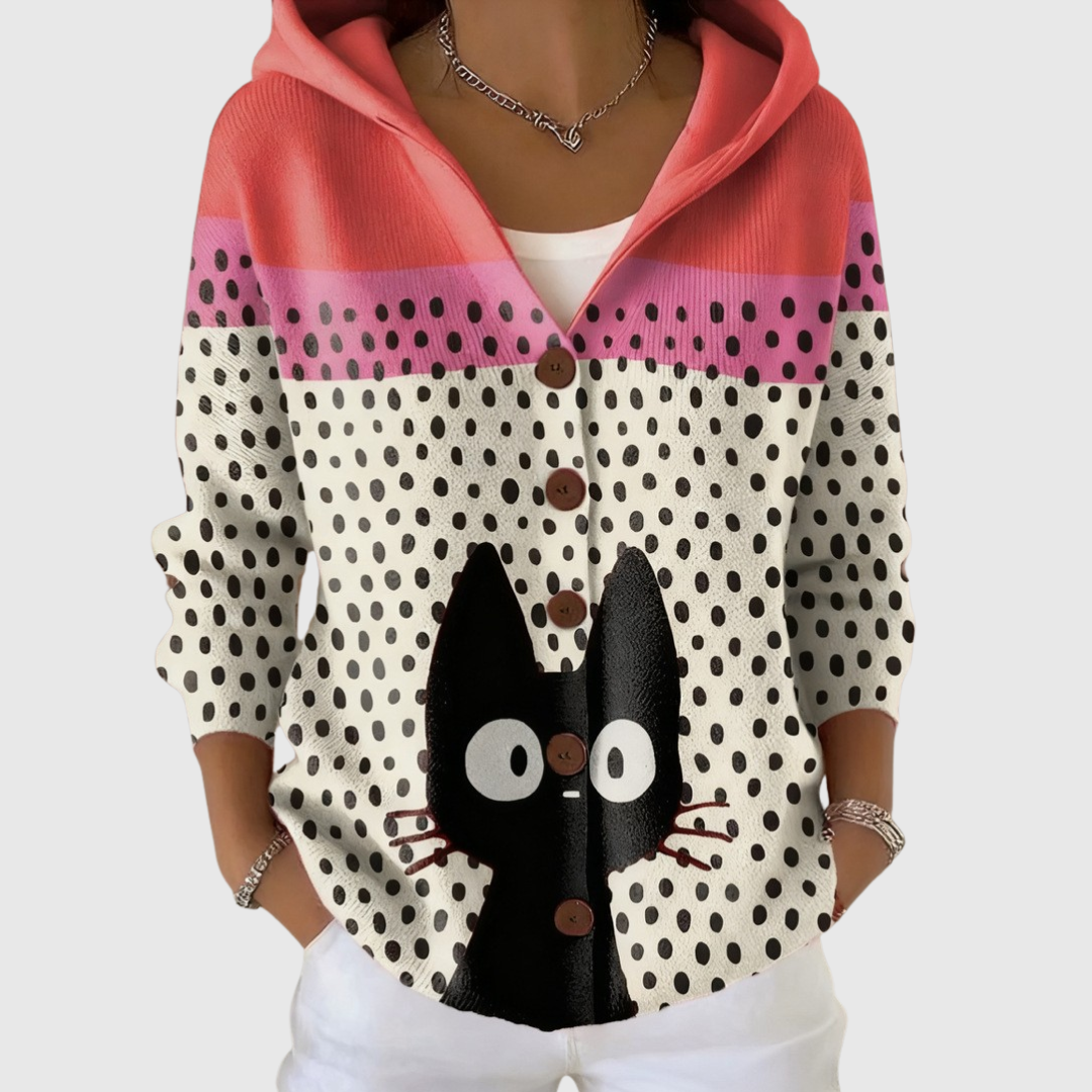Theresa - Comfortabele gebreide cardigan met capuchon - original product image