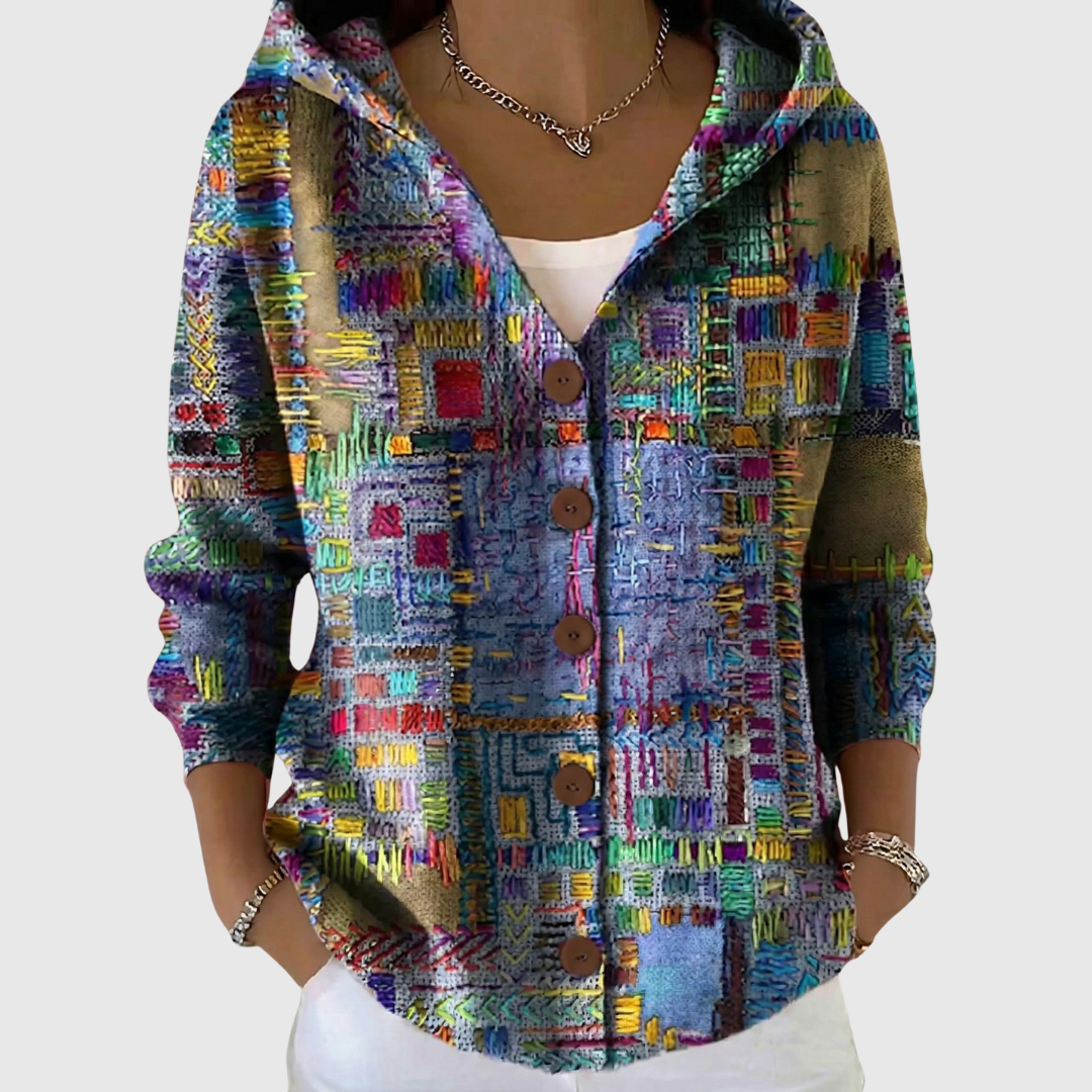 Charlotte - Comfortabele gebreide cardigan met capuchon - original product image