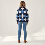 Frieda - Comfortabele gebreide cardigan met knopen - back view