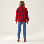 Brittany - Zacht geruit vest met knopen - back view