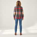 Gloria - Meerkleurig geblokt vest met knopen - back view