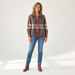 Gloria - Meerkleurig geblokt vest met knopen - front view