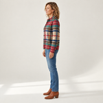 Gloria - Meerkleurig geblokt vest met knopen - side view
