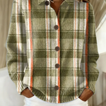 Hazel - Olijfgroen geruit vest met knopen - original product image