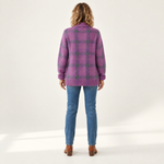 Rebecca - Losvallend gebreid vest met ruitpatroon - back view