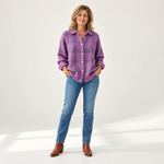 Rebecca - Losvallend gebreid vest met ruitpatroon - front view