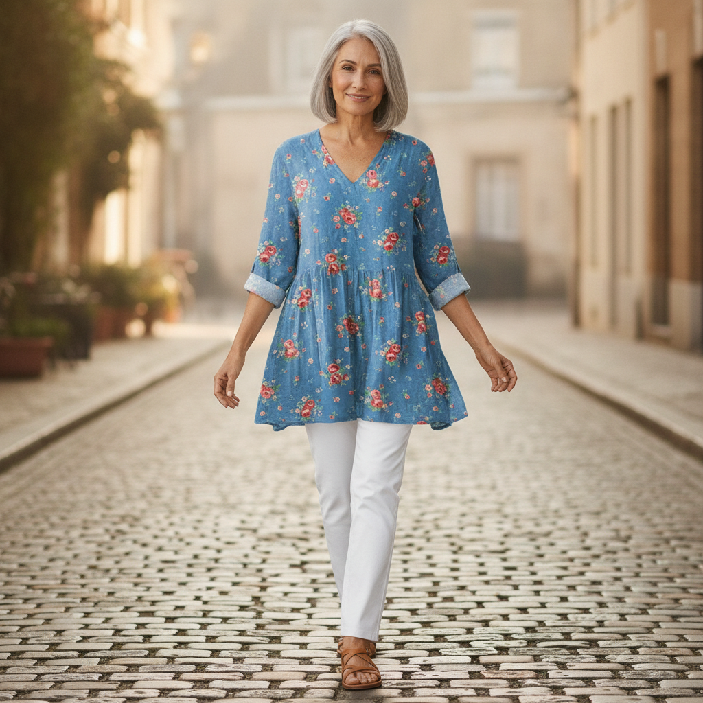 Ayla | Lange blouse met print