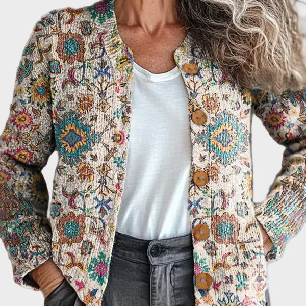 Vosslyn – Gebreid vest met exotisch patroon