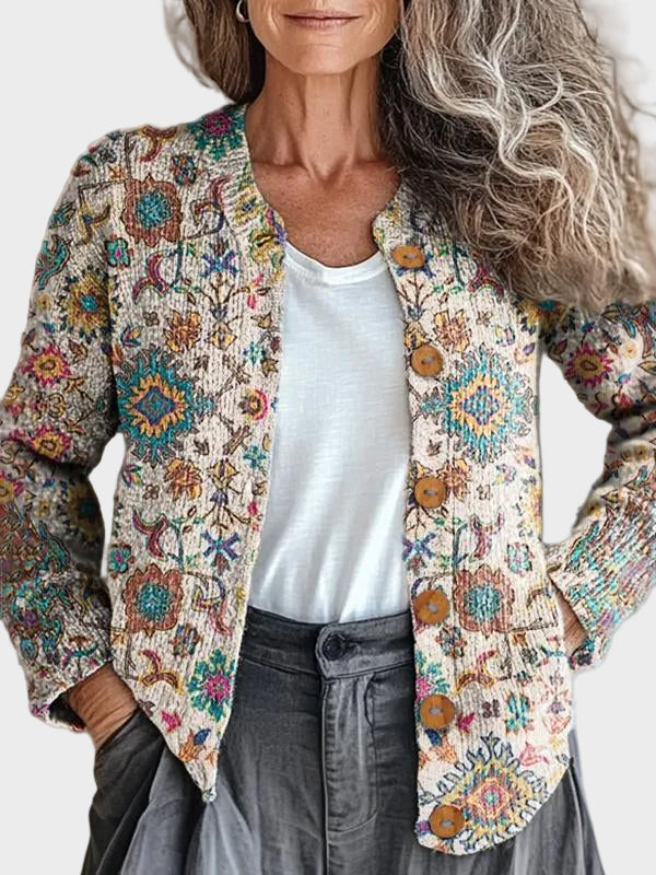 Vosslyn – Gebreid vest met exotisch patroon