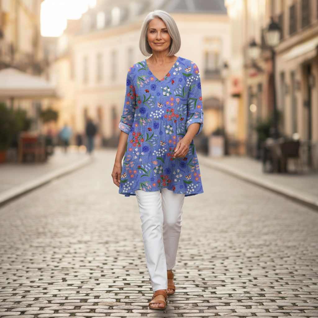Amelie | Lange blouse met print